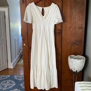 Anthropologie eyelet maxi dress